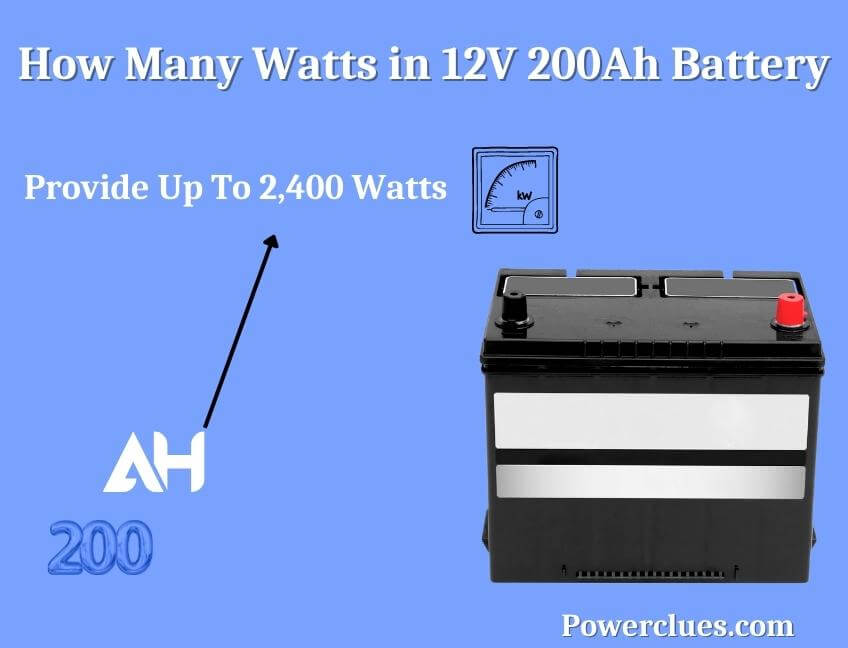 how many watts in 12v 200ah battery