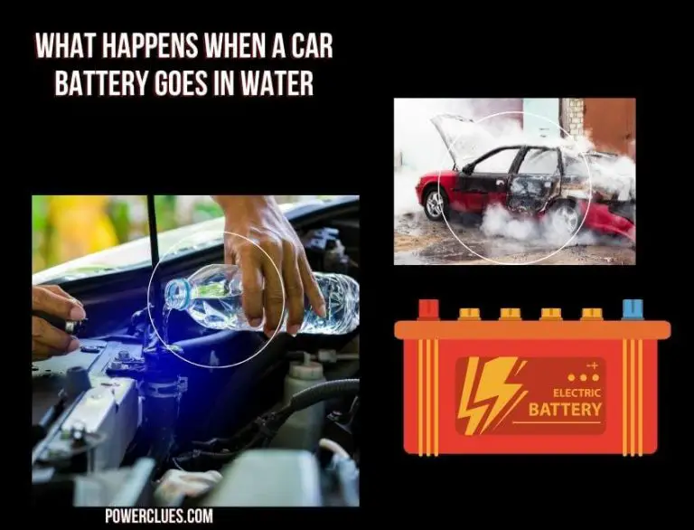 what happens when a car battery goes in water? (is the top of the car battery wet?)