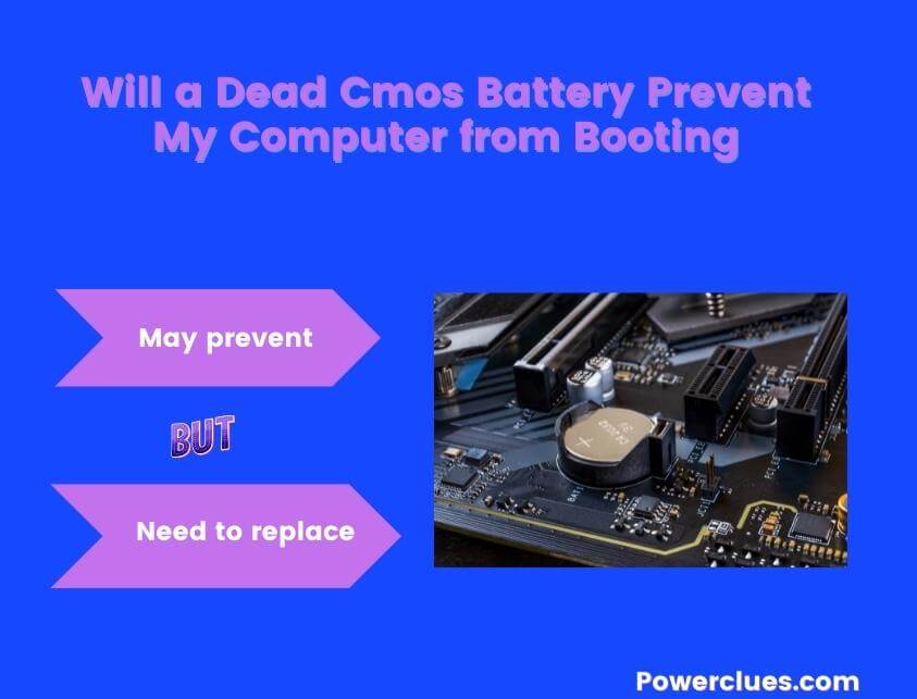 will a dead cmos battery prevent my computer from booting