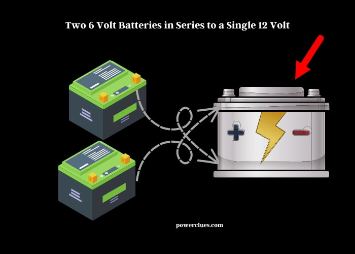 two 6 volt batteries in series to a single 12 volt